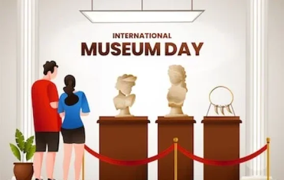 Pameran museum dan logo ICOM menandai peringatan Hari Museum Internasional 18 Mei 2026
