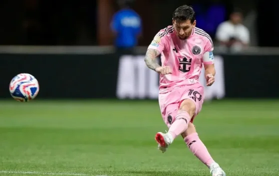 Lionel Messi merayakan gol untuk Inter Miami di MLS 2026