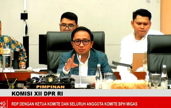 Wakil Ketua Komisi XII DPR Bambang Haryadi memimpin RDP soal BBM subsidi di Jakarta