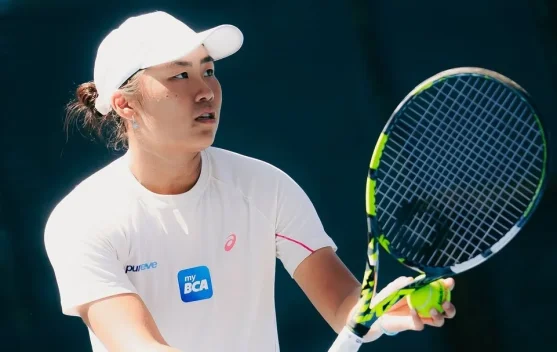 Janice Tjen merayakan kemenangan di Maroko Open 2026