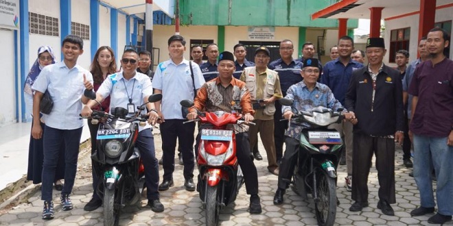 Bengkel konversi motor listrik di SMK Muhammadiyah 9 Medan saat peresmian oleh PLN Sumut