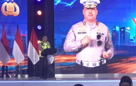 Kakorlantas Irjen Pol Agus Suryonugroho berbicara di Rakernis Fungsi Lalu Lintas 2026