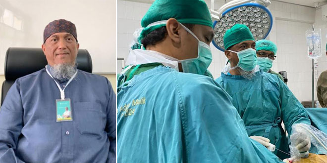Dokter dan pasien pasca prosedur ablasi microwave untuk mioma uteri
