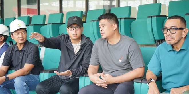 Suasana Stadion Teladan Medan saat peninjauan kesiapan fasilitas untuk AFF U-19 2026