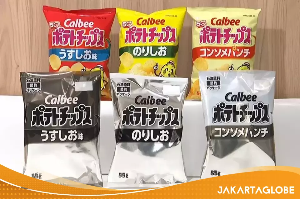 Kemasan Calbee berubah menjadi hitam-putih untuk 14 produk mulai 25 Mei