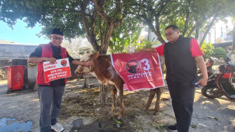 Penyerahan dua ekor sapi kurban kepada DPC PDI Perjuangan Kota Blitar menjelang Idul Adha