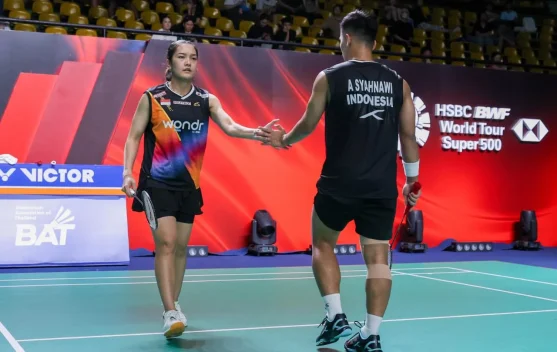 Amri Syahnawi dan Nita Violina rayakan kemenangan di Nimibutr Stadium Bangkok