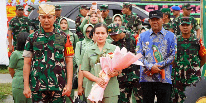 Upacara penutupan TMMD ke-128 di Desa Pasar Rawa, Gebang, Langkat
