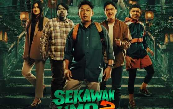 Poster Sekawan Limo 2: Gunung Klawih menampilkan lima sahabat dan suasana mistis gunung