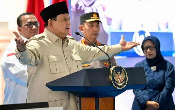 Presiden Prabowo berbicara saat peresmian Museum Marsinah di Nganjuk