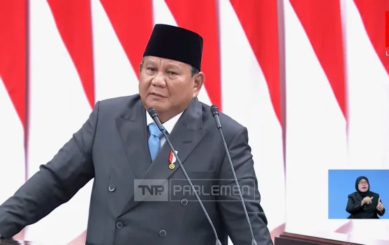 Presiden Prabowo menyampaikan pidato KEM-PPKF RAPBN 2027 di DPR Senayan