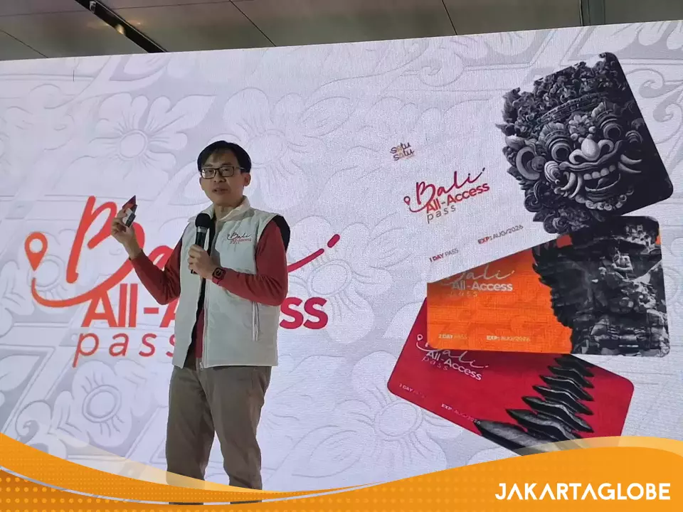 Logo Bali All-Access Pass dan pemandangan objek wisata Bali