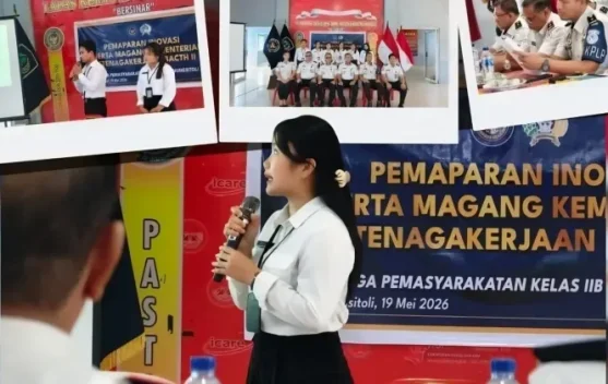 Peserta magang nasional berdiskusi saat pelatihan di tempat kerja