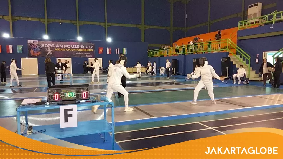Atlet modern pentathlon muda bertanding di Kompleks Olahraga Akademi TNI AU Yogyakarta