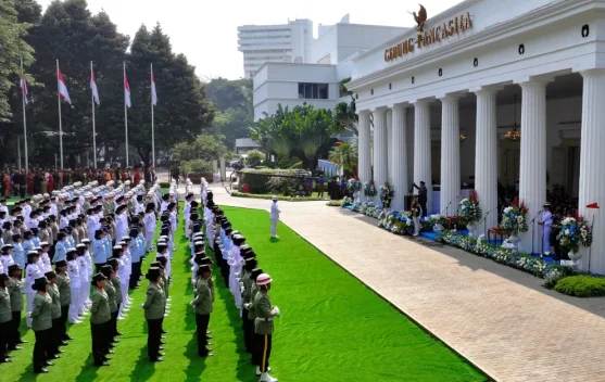 Upacara bendera Hari Lahir Pancasila di Lapangan Gedung Pancasila Jakarta