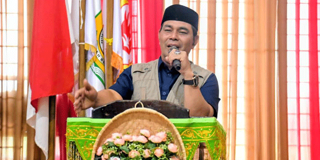 Bupati Aceh Besar Syech Muharram membuka Raker KONI Aceh Besar di Gedung Dekranasda