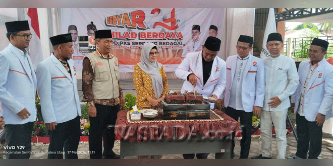 Ketua DPD PKS Sergai Ardiyansyah saat sambutan Milad Berdaya ke-24