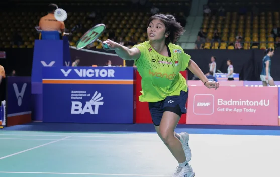 Thalita Ramadhani merayakan kemenangan di Nimibutr Stadium Bangkok