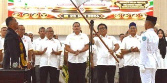 Prosesi pelantikan pengurus KONI Kota Langsa di Gedung Multiguna Unsam