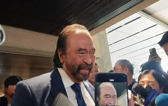 Surya Paloh menyampaikan optimisme soal penguatan rupiah di DPR, Jakarta