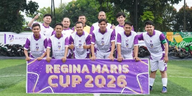 Peserta dan panitia Regina Cup 2026 di Sanobar Mini Soccer Marindal