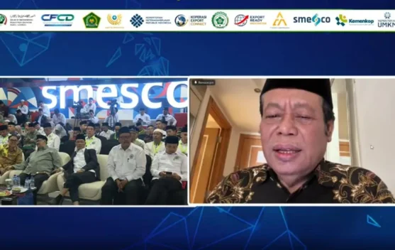 Ketua Umum Inkopontren Marsudi Syuhud berbicara di Rakernas Inkopontren di Jakarta