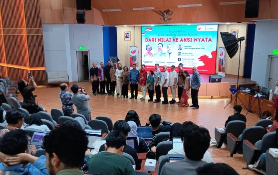 Gemala Hatta berbicara pada talkshow Gema Pancasila di Fakultas Teknik UI Depok