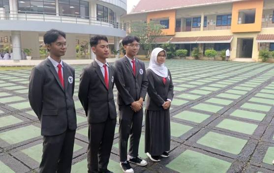 Ilustrasi anak berbakat di sekolah simbol Sekolah Garuda dan pendidikan khusus