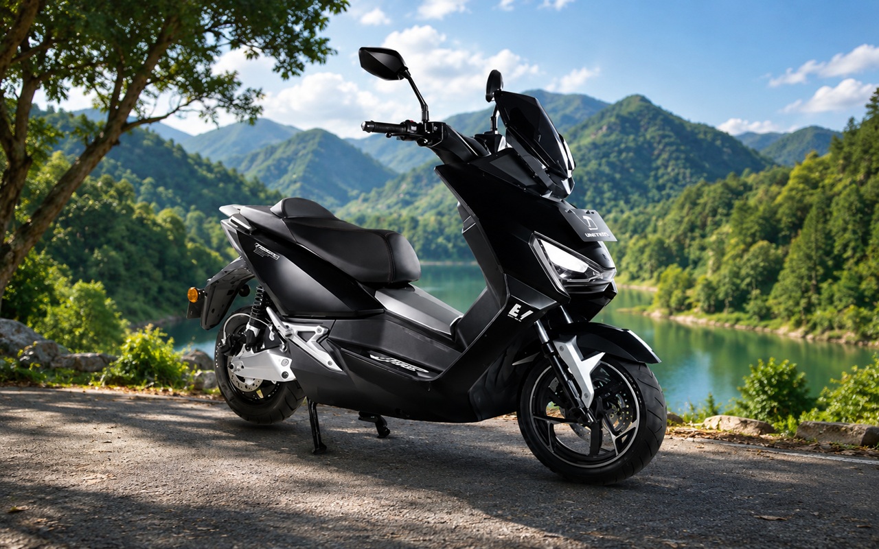 United E-Motor MT1500 dengan desain modern dan panel digital