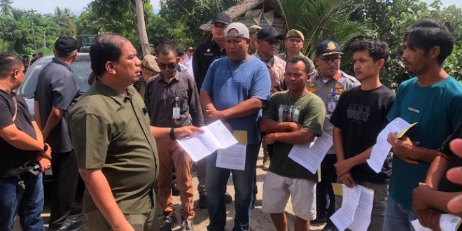 Tim terpadu melakukan razia tambang pasir ilegal di aliran Sungai Ular, Serdang Bedagai