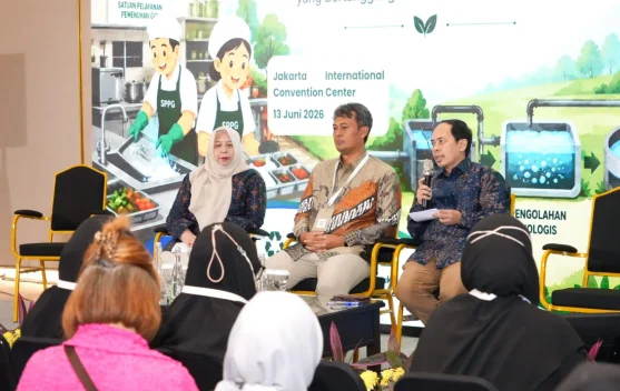 Dapur SPPG sedang beraktivitas dan ilustrasi instalasi pengolahan air limbah