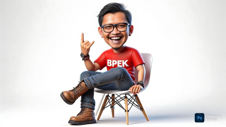 Ilustrasi Pancasila dan kecerdasan buatan: simbol negara dan ikon teknologi