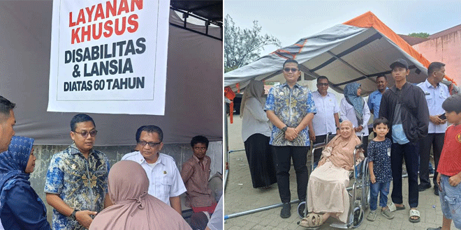 Wali Kota Langsa meninjau penyaluran bantuan di Kantor Pos Cabang Langsa