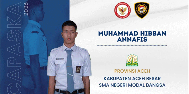 Muhammad Hibban Annafis terpilih sebagai Paskibraka Nasional mewakili Aceh