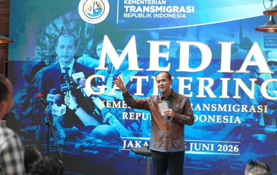 Menteri Transmigrasi M. Iftitah Sulaiman Suryanagara menyampaikan capaian transmigrasi