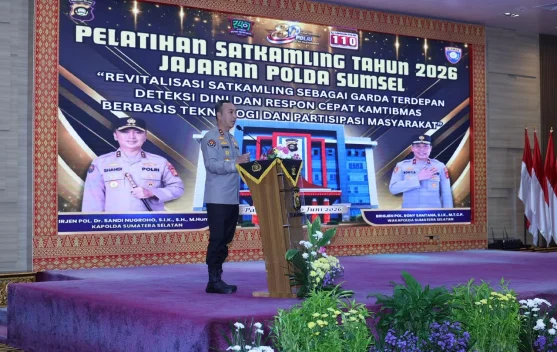 Kapolda Sumsel membuka Pelatihan Satkamling 2026 di Mapolda Sumsel
