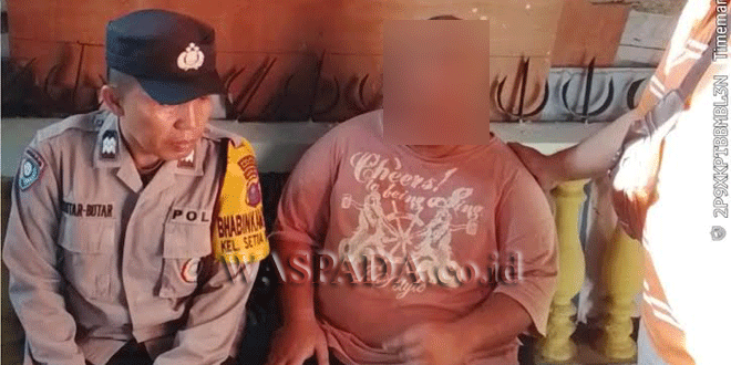 Petugas kepolisian di depan penginapan di Siantar Martoba