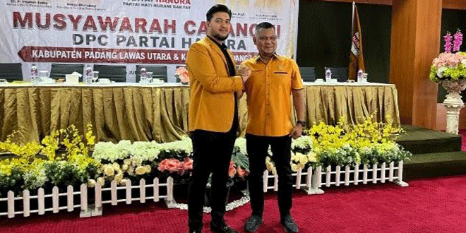 Ketua DPD Hanura Sumut membuka Muscab III DPC Hanura Kabupaten Paluta di Aula Hotel Sapadia Gunung Tua