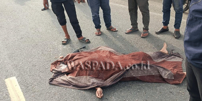 Lokasi kecelakaan di Jalinsum Blang Paoh Julok Aceh Timur