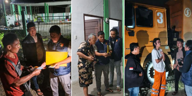 Petugas kepolisian melakukan pemeriksaan identitas di lokasi pedalaman Kluet Tengah