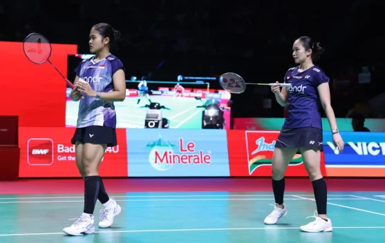 Rachel Allesya Rose dan Febi Setianingrum di Istora Senayan saat Indonesia Open 2026