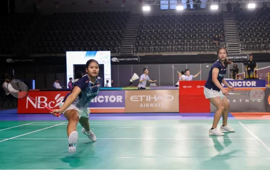 Rachel Allessya Rose dan Febi Setianingrum merayakan kemenangan di Australia Open 2026
