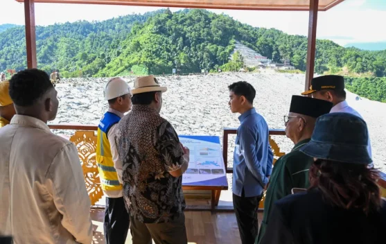 Wapres meninjau lokasi pembangunan Bendungan Bulango Ulu di Bone Bolango, Gorontalo