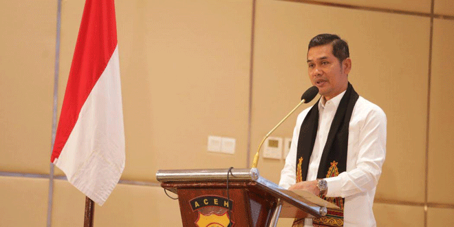 Peluncuran buku Polda Aceh Meutuah di Gedung BSI Landmark Aceh dengan kehadiran pejabat daerah