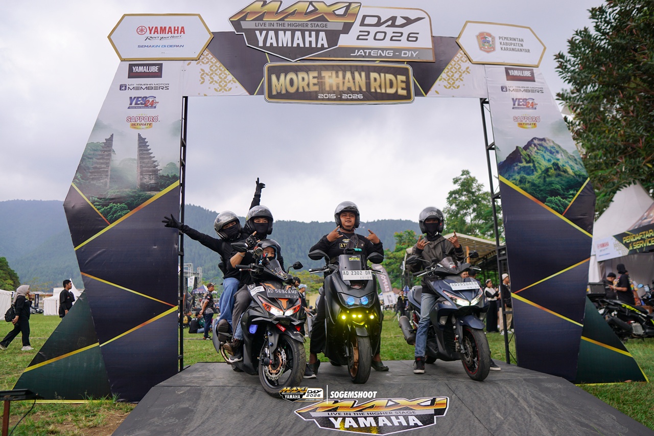 Ribuan bikers MAXI Yamaha berkumpul di Lapangan Bener Tawangmangu saat MAXI Yamaha Day 2026