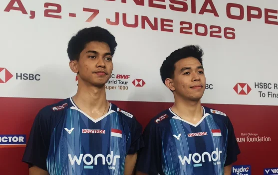 Ali Faathir dan Devin Artha usai pertandingan di Istora Senayan Indonesia Open 2026