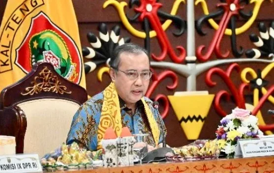Ilustrasi pertemuan antara pemerintah dan perwakilan buruh di kantor pemerintahan