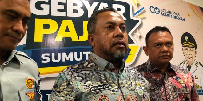 Suasana pengundian Gebyar Pajak Sumut 2026 di Aula Bapenda Sumut