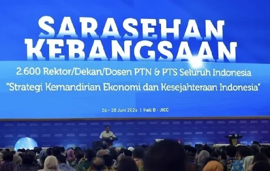 Presiden Prabowo berpidato di Sarasehan Kebangsaan KSTI 2026 di Jakarta