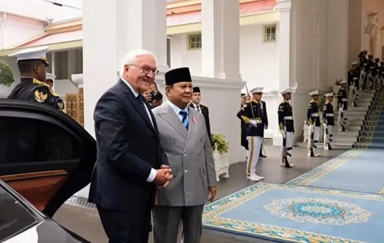 Frank-Walter Steinmeier bertemu Presiden Prabowo Subianto di Istana Merdeka pada kunjungan 15 Juni 2026